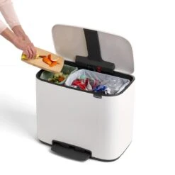 Brabantia Bo Pedaalemmer 11 + 23 L - Wit -Brabantia 10105851