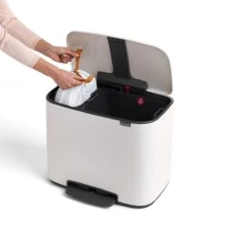 Brabantia Bo Pedaalemmer 11 + 23 L - Wit -Brabantia 10105857