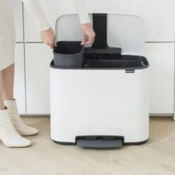 Brabantia Bo Pedaalemmer 11 + 23 L - Wit -Brabantia 10105895