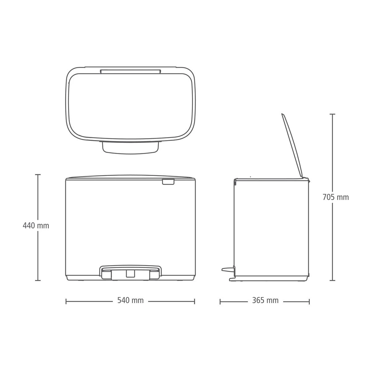 Brabantia Bo Pedaalemmer 11 + 23 L - Zwart 5 Brabantia Bo Pedaalemmer 11 + 23 L - Zwart - Afbeelding 3