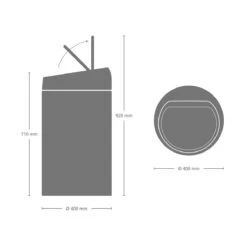 Brabantia Touch Bin Afvalemmer 60 Liter - Soft Beige 10 Brabantia Touch Bin Afvalemmer 60 Liter - Soft Beige -Brabantia 10219200