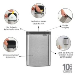 Brabantia Bo Afvalemmer 4 L - Matt Steel FPP -Brabantia 10257638