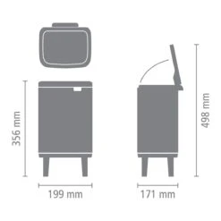 Brabantia Bo Hi Afvalemmer 4 L - Platinum -Brabantia 10257664