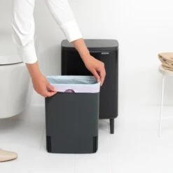 Brabantia Bo Hi Afvalemmer 12 L - Matt Black -Brabantia 10257751