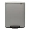 Brabantia Bo Pedaalemmer 2 X 30 L - Mineral Concrete Grey -Brabantia 10462554