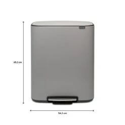 Brabantia Bo Pedaalemmer 2 X 30 L - Mineral Concrete Grey -Brabantia 10462565