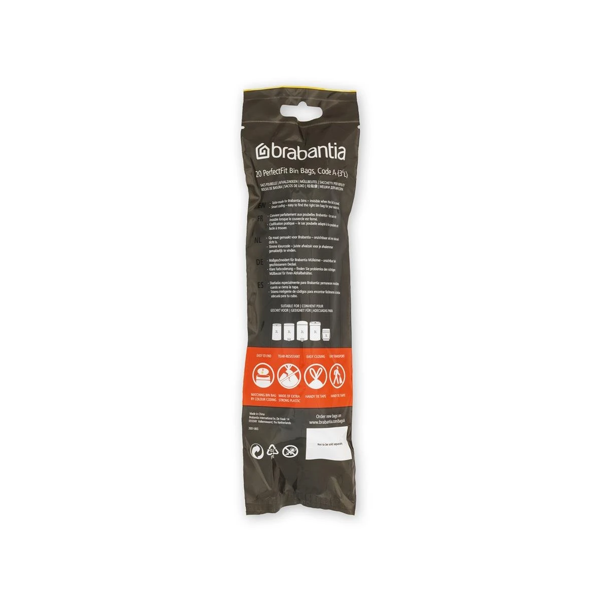 Brabantia Type A PerfectFit Afvalzak 3 Liter - 20 Zakken 5 Brabantia Type A PerfectFit Afvalzak 3 Liter - 20 Zakken - Afbeelding 3