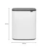 Brabantia Bo Touch Bin Afvalemmer 2 X 30 L - Wit 2 Brabantia Bo Touch Bin Afvalemmer 2 X 30 L - Wit -Brabantia 10692836