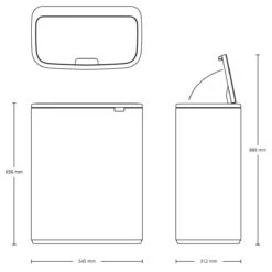 Brabantia Bo Touch Bin Afvalemmer 2 X 30 L - Wit -Brabantia 10694760