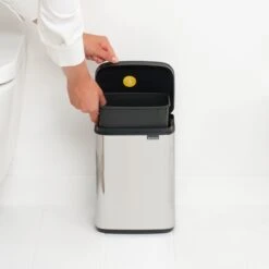 Brabantia Bo Afvalemmer 4 L - Brilliant Steel -Brabantia 10713038
