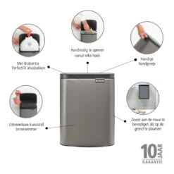 Brabantia Bo Afvalemmer 7 L - Platinum -Brabantia 10713134