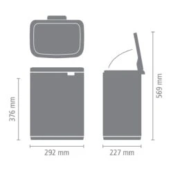 Brabantia Bo Afvalemmer 12 L - Matt Steel FPP -Brabantia 10713210