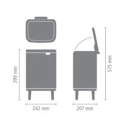 Brabantia Bo Hi Afvalemmer 7 L - Matt Black 35 Brabantia Bo Hi Afvalemmer 7 L - Matt Black -Brabantia 10713290