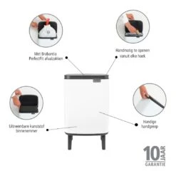 Brabantia Bo Hi Afvalemmer 7 L - White -Brabantia 10713295