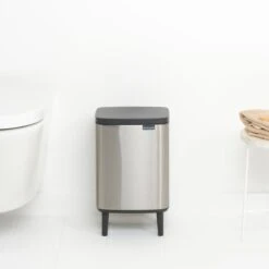 Brabantia Bo Hi Afvalemmer 7 L - Matt Steel FPP -Brabantia 10713298
