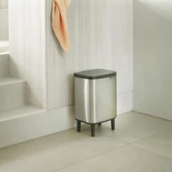 Brabantia Bo Hi Afvalemmer 7 L - Matt Steel FPP -Brabantia 10713302