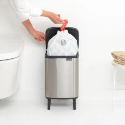 Brabantia Bo Hi Afvalemmer 7 L - Matt Steel FPP -Brabantia 10713303