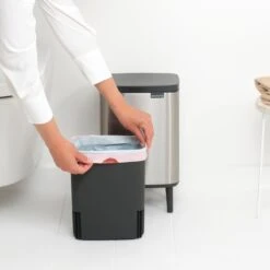 Brabantia Bo Hi Afvalemmer 7 L - Matt Steel FPP -Brabantia 10713312