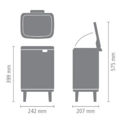 Brabantia Bo Hi Afvalemmer 7 L - Matt Steel FPP -Brabantia 10713327