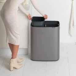 Brabantia Bo Touch Bin Afvalemmer 2 X 30 L - Platinum -Brabantia 10732166