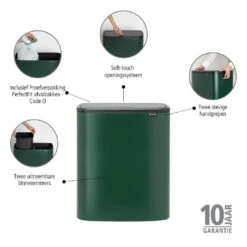Brabantia Bo Touch Bin 2 X 30 L - Pine Green -Brabantia 10777257