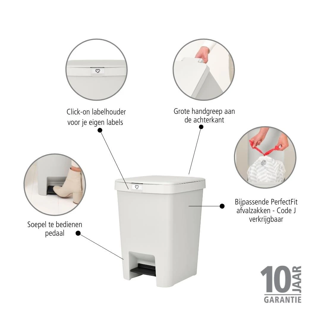 Brabantia StepUp Pedaalemmer - 25 L - Light Grey 14 Brabantia StepUp Pedaalemmer - 25 L - Light Grey - Afbeelding 12