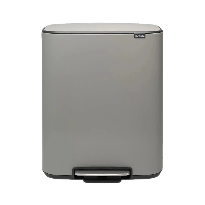 Brabantia Bo Pedaalemmer 2 X 30 Liter Mineral Concrete Grey 3 Brabantia Bo Pedaalemmer 2 X 30 Liter Mineral Concrete Grey