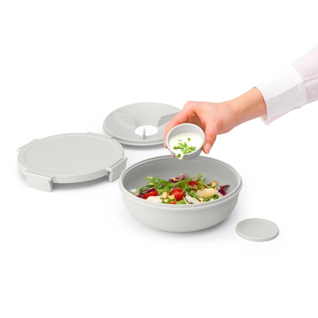 Brabantia Make & Take Salade Lunchkom 1.3L Lichtgrijs 5 Brabantia Make & Take Salade Lunchkom 1.3L Lichtgrijs - Afbeelding 3
