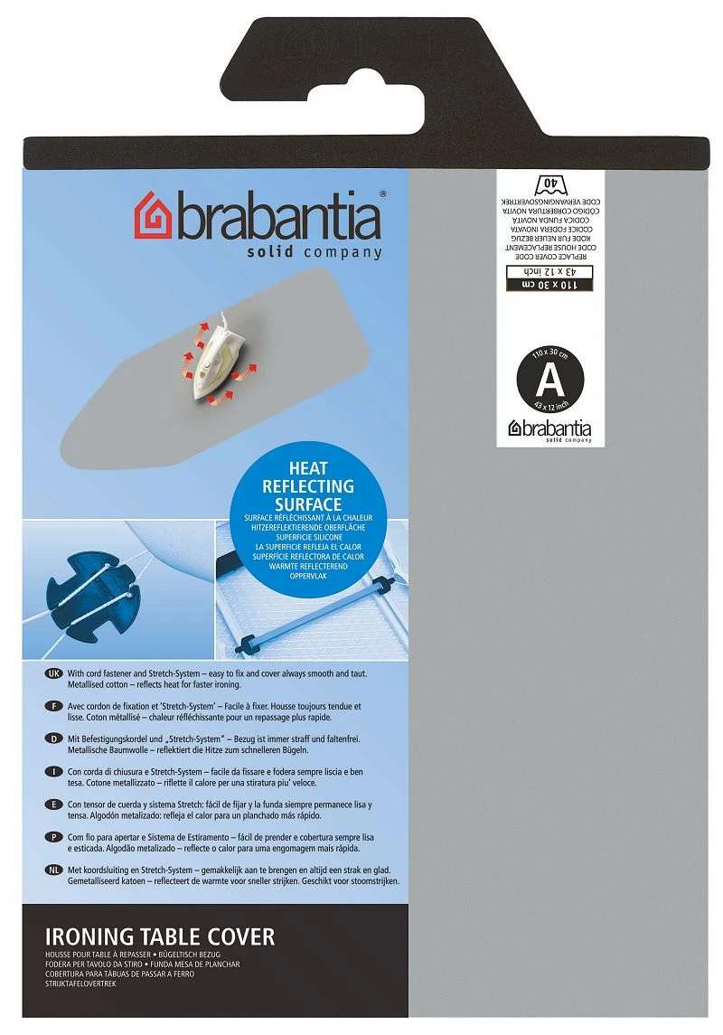 Brabantia Strijkplankhoes A 110x30 Cm Metallic 3 Brabantia Strijkplankhoes A 110x30 Cm Metallic