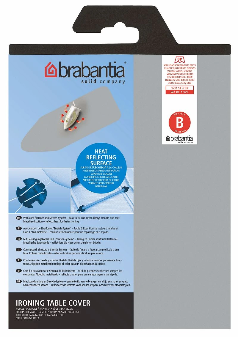 Brabantia Strijkplankhoes 124x38 Cm Metallic 3 Brabantia Strijkplankhoes 124x38 Cm Metallic
