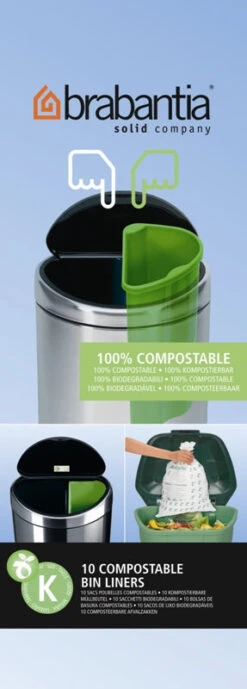 Brabantia Afvalzak 10 Liter (K) Bio-bak Van Twin Bin, 10 St.