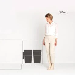 Brabantia Sort & Go Inbouwemmer 2 X 16 L -Brabantia 9438451