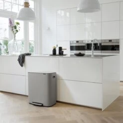 Brabantia Bo Pedaalemmer 2 X 30 L - Mineral Concrete Grey -Brabantia 9462628