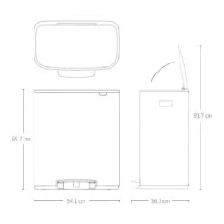 Brabantia Bo Pedaalemmer 2 X 30 L - Platinum -Brabantia 9462737