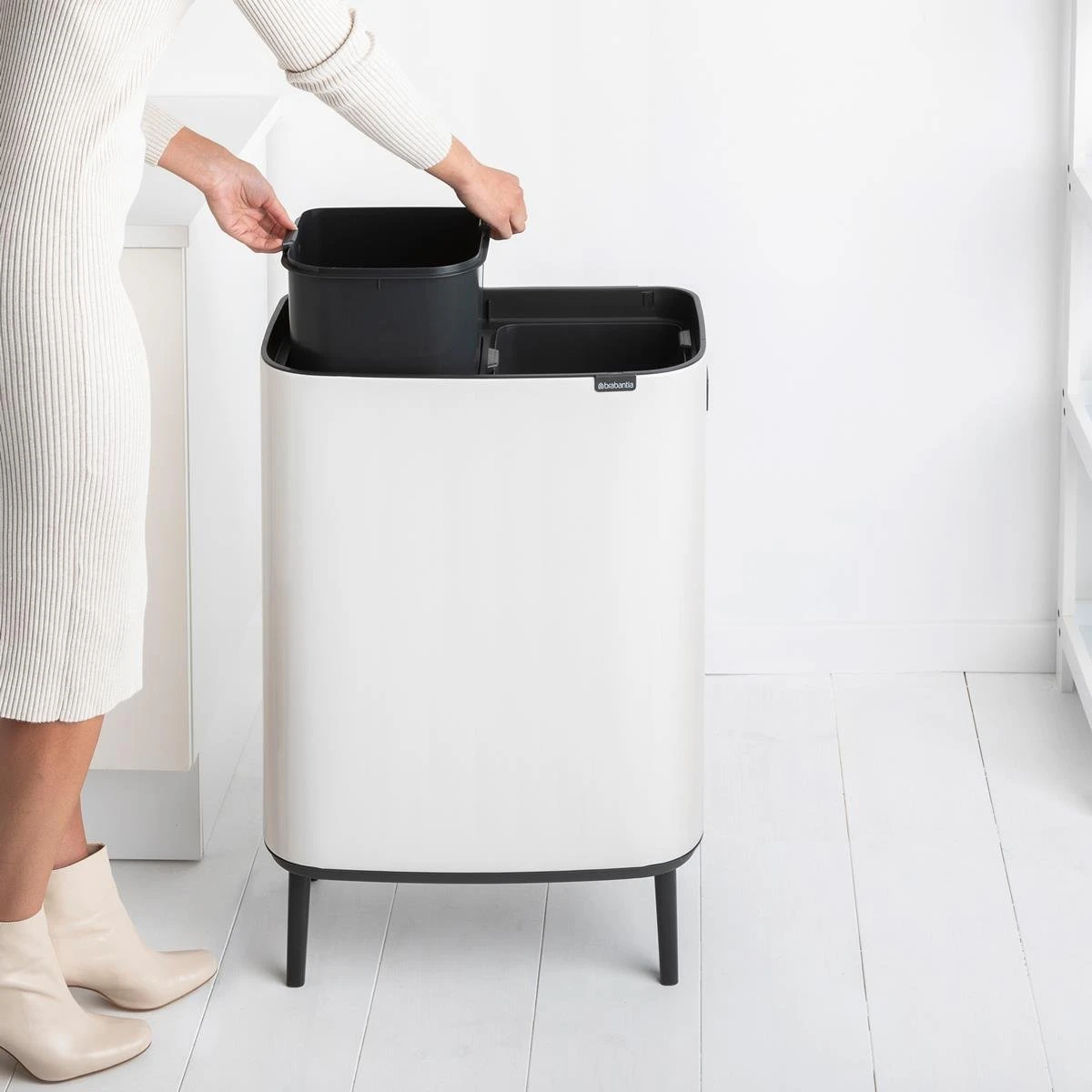 Brabantia Bo Touch Bin Hi Afvalemmer 2 X 30 L - Wit 15 Brabantia Bo Touch Bin Hi Afvalemmer 2 X 30 L - Wit - Afbeelding 13