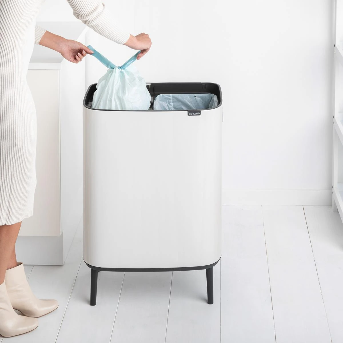 Brabantia Bo Touch Bin Hi Afvalemmer 2 X 30 L - Wit 17 Brabantia Bo Touch Bin Hi Afvalemmer 2 X 30 L - Wit - Afbeelding 15