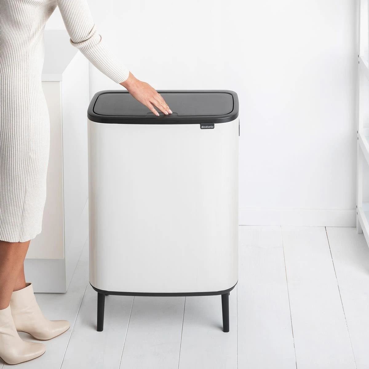 Brabantia Bo Touch Bin Hi Afvalemmer 2 X 30 L - Wit 22 Brabantia Bo Touch Bin Hi Afvalemmer 2 X 30 L - Wit - Afbeelding 20