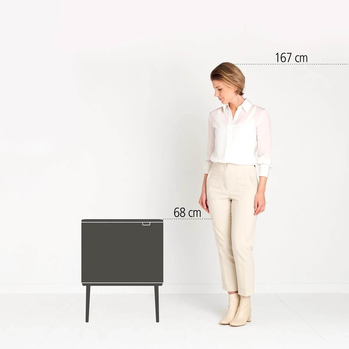 Brabantia Bo Touch Bin Afvalemmer 11 + 23 L - Vingerafdrukvrij - Zilver 5 Brabantia Bo Touch Bin Afvalemmer 11 + 23 L - Vingerafdrukvrij - Zilver - Afbeelding 3