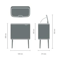 Brabantia Bo Touch Bin Afvalemmer 11 + 23 L - Platinum 25 Brabantia Bo Touch Bin Afvalemmer 11 + 23 L - Platinum -Brabantia 9463701 6