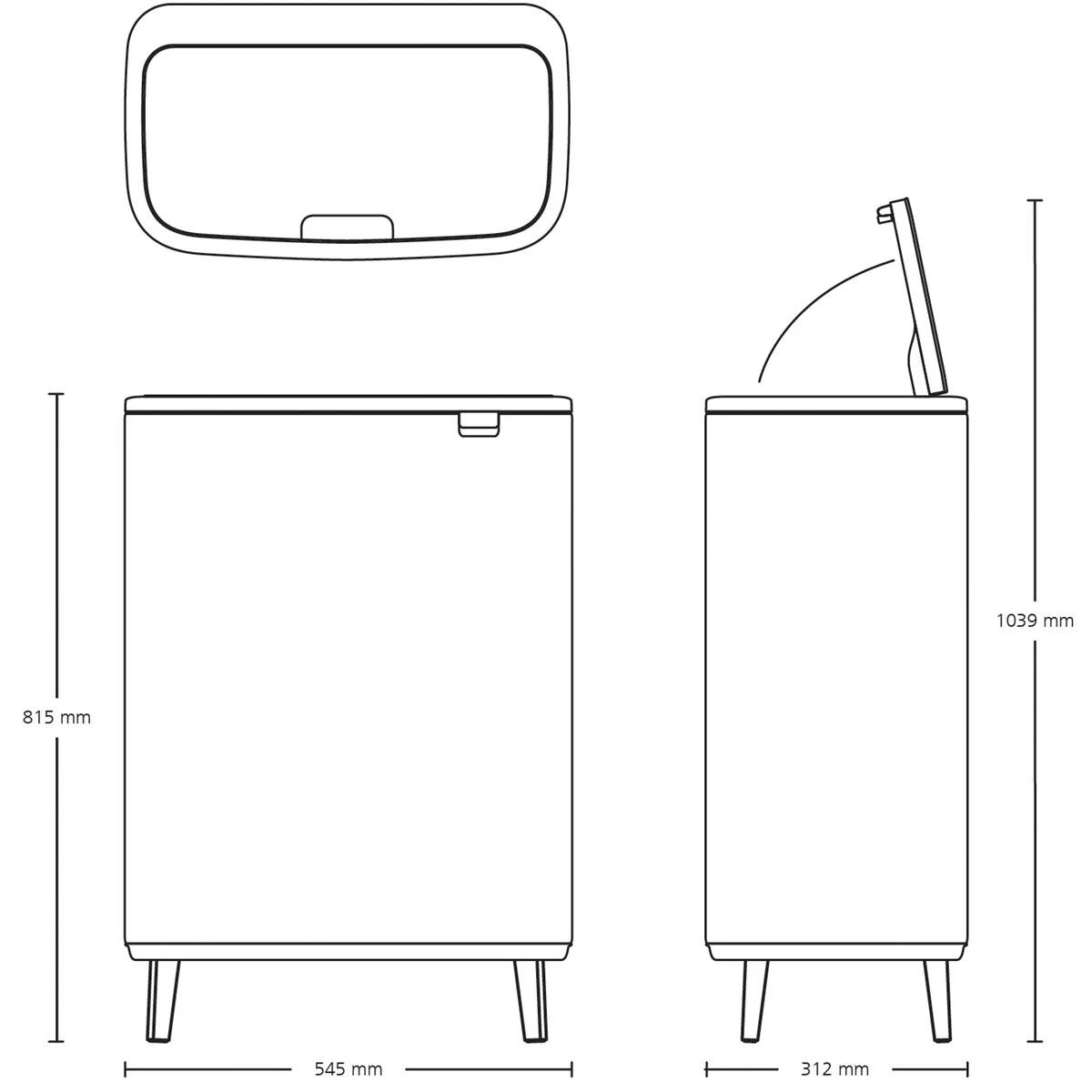Brabantia Bo Touch Bin Hi 60 Liter 7 Brabantia Bo Touch Bin Hi 60 Liter - Afbeelding 5