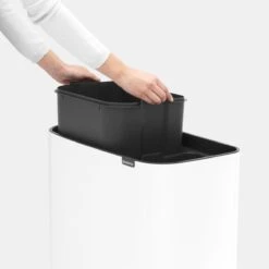 Brabantia Bo Touch Bin Afvalemmer 11 + 23 L - Wit -Brabantia 9464013