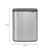 Brabantia Bo Touch Bin 2 X 30 L - Vingerafdrukvrij - Zilver -Brabantia 9464114