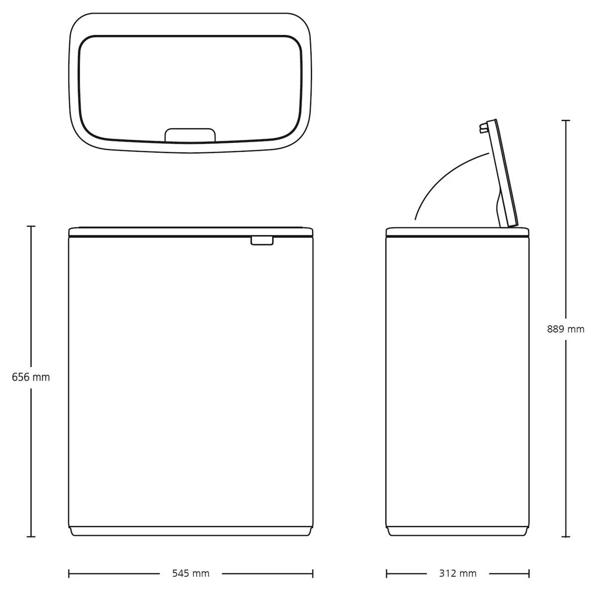 Brabantia Bo Touch Bin Afvalemmer 2 X 30 L - Mineral Concrete Grey 6 Brabantia Bo Touch Bin Afvalemmer 2 X 30 L - Mineral Concrete Grey - Afbeelding 4