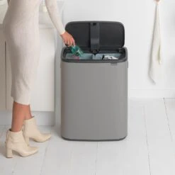 Brabantia Bo Touch Bin Afvalemmer 2 X 30 L - Mineral Concrete Grey 34 Brabantia Bo Touch Bin Afvalemmer 2 X 30 L - Mineral Concrete Grey -Brabantia 9464155