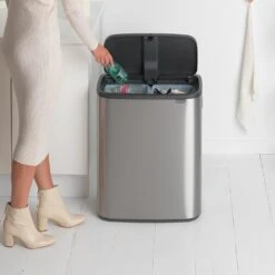 Brabantia Bo Touch Bin 2 X 30 L - Vingerafdrukvrij - Zilver -Brabantia 9464160