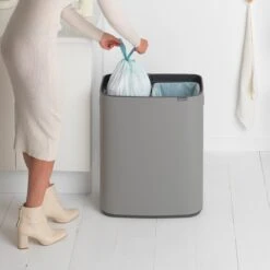 Brabantia Bo Touch Bin Afvalemmer 2 X 30 L - Mineral Concrete Grey 38 Brabantia Bo Touch Bin Afvalemmer 2 X 30 L - Mineral Concrete Grey -Brabantia 9464172