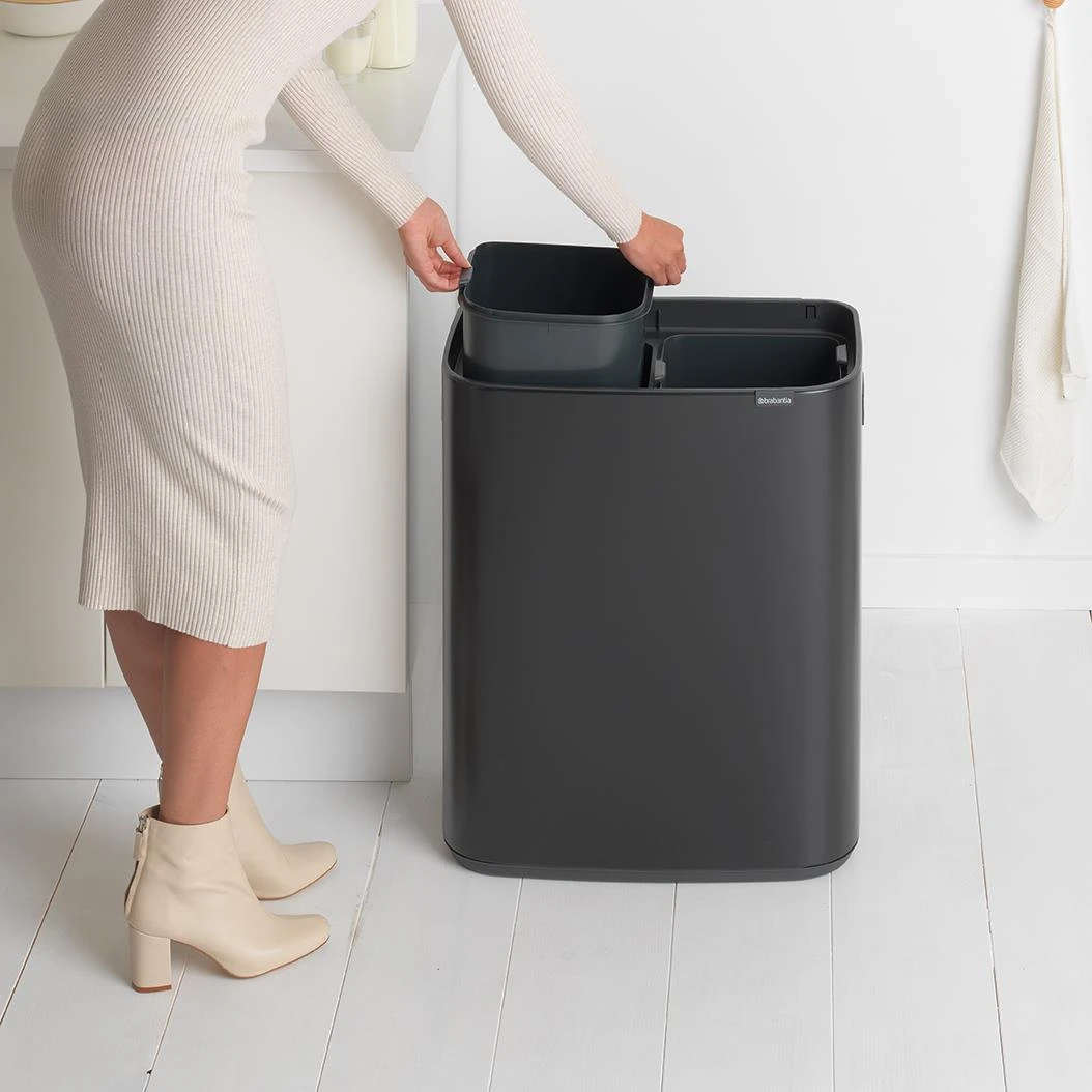 Brabantia Bo Touch Bin Afvalemmer 2 X 30 L - Zwart 21 Brabantia Bo Touch Bin Afvalemmer 2 X 30 L - Zwart - Afbeelding 19