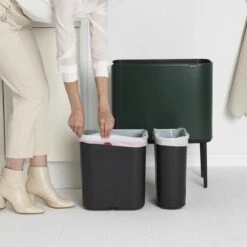 Brabantia Bo Touch Bin Afvalemmer 11 + 23 L - Pine Green -Brabantia 9464264