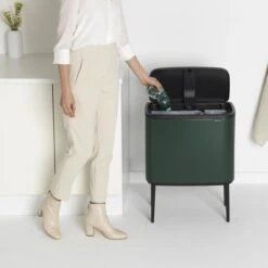 Brabantia Bo Touch Bin Afvalemmer 11 + 23 L - Pine Green -Brabantia 9464266