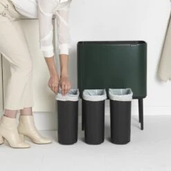 Brabantia Bo Touch Bin Afvalemmer 3 X 11 L - Pine Green -Brabantia 9464289